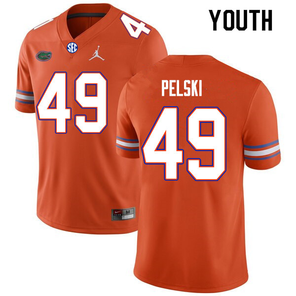 Youth #49 Preston Pelski Florida Gators College Football Jerseys Sale-Orange